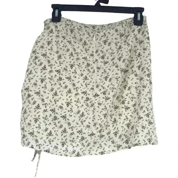 Y2K SKIRT WOMENS MEDIUM RUCHED 90s INSPIRED FLORAL MINI INVISIBLE ZIPPER COTTON - Picture 3 of 13